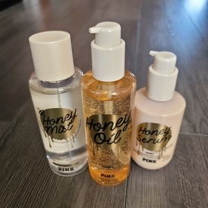 VS PINK "Honey" Body Care Bundle | Mist+Body Oil+Body Serum | NEW